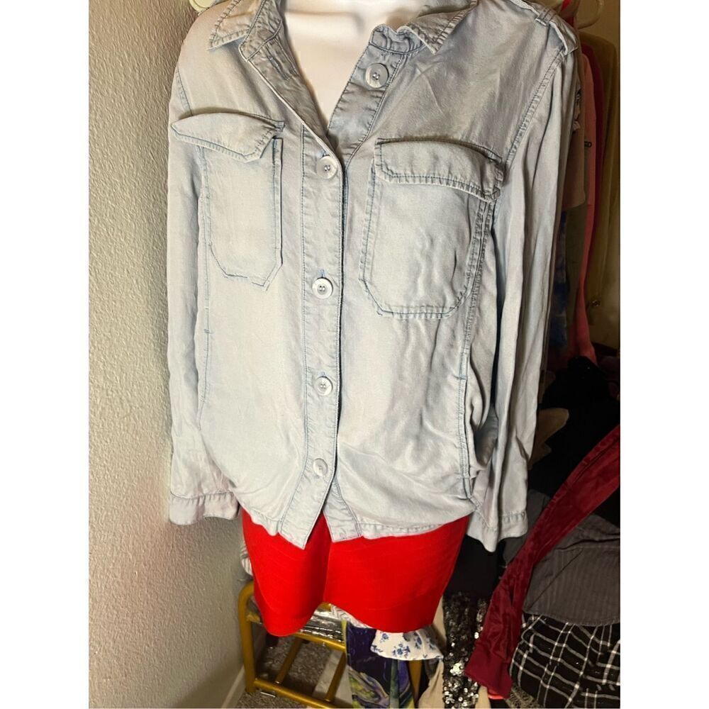 Denim Button Down Long sleeve Blouse